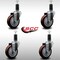 Service Caster 4'' SS Maroon Poly Wheel Swivel 1-1/4'' Expanding Stem Caster Set, 4PK SCC-SSEX20S414-PPUB-MRN-114-4 - alternate 2